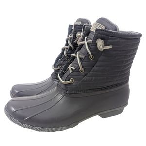 Sperry Saltwater Nylon Duck Boots NEW Quilted Water Resistant Snow Rain Womens